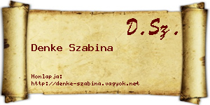 Denke Szabina névjegykártya